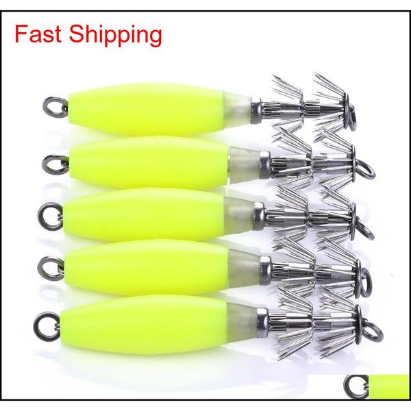 

5pcs/lot 10cm 15.5g squid jigs wood shrimp hooks luminous cuttlef qylazp yhshop2010
