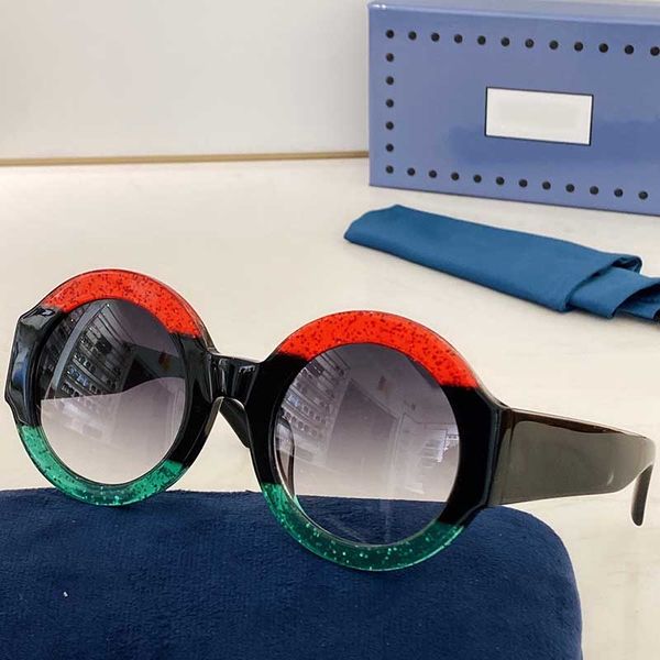 

2021 new round sunglasses women designer sunglasses three-color crystal frame sunglasses 0084s uv400 protective lens glasses, White;black