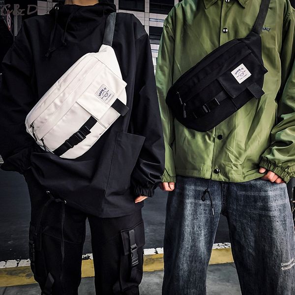 

chest bag women's waist bag belt leisure fanny pack female large capacity pack men canvas material hip hop package c1026