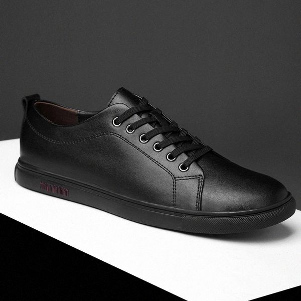 

men loafers leather casual shoes autumn genuine leather men shoes lace up breathable fashion outdoor black men oxfords shoes #h87y