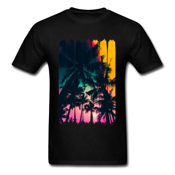

2018 summer feelings palm tree striped black tee shirts custom men t-shirt valentine's gift art design sport hooded sweatshirt hoodie