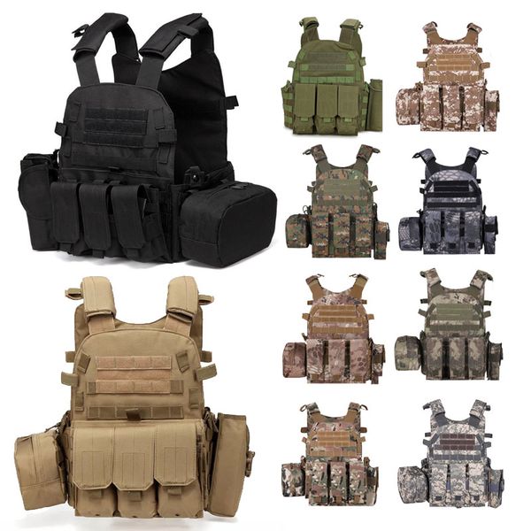 Açık Spor Taktik Molle Vest Airsoft Paintall Çekim Açık Kamuflaj Vücut Zırhı Savaş Saldırı Yeleği NO06-028