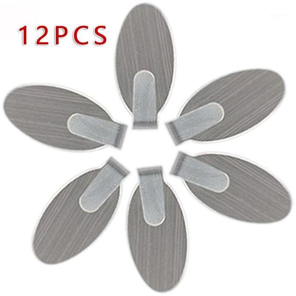 

self 12pcs stainless steel adhesive hook home kitchen bathroom wall door hanger 5*3.5cm for indoor and outdoor environments1