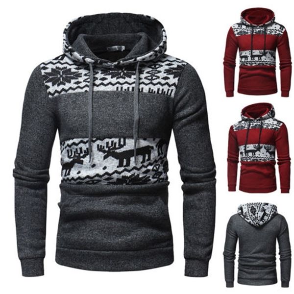 

sweatshirts men winter hoodie sweatshirt autumn long sleeve casual hooded printing pullover, Black