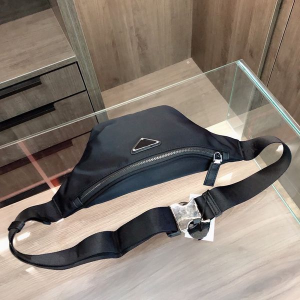 

trendy waist bag 20fw new texture diagonal shoulder chest bag designer style with nylon goods color black wf2012024