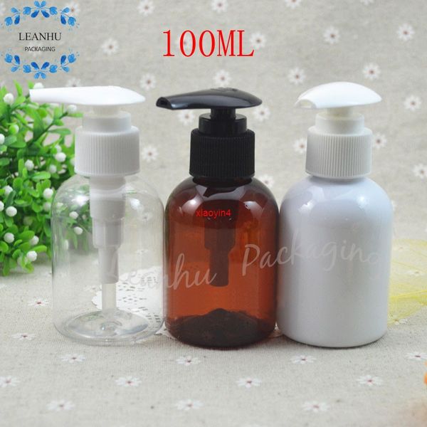 100ml Pet Makeup Garrafas com Bomba Preta / Branca, Recipientes de Amostra de Loção, Recipientes Cosméticos Vazios, Lavagem de Mão Garrafas GarrafasGood Package