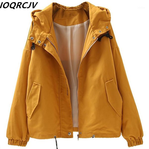 

women's jackets large size women hooded jacket 2021 spring autumn solid loose zipper pockets casual long sleeves coats windbreaker fema, Black;brown