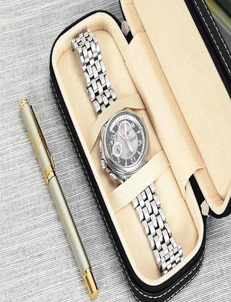 

new single watch storage boxes case pu leather watch display box convenient men's mechanical watch organizer black gift cases q wmtkic, Black;blue