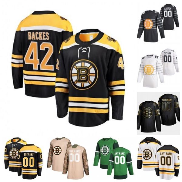 

custom jake debrusk david backes tuukka rask anders bjork brandon carlo brett ritchie 2020 hockey jerseys stitched, Black;red