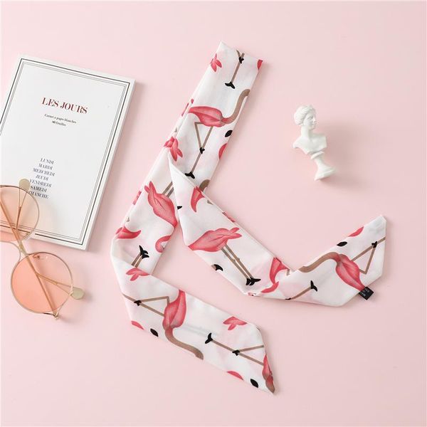 

2020 new silk skinny scarfs for ladies bag scarf ribbon women design print head hair band fashion neck kerchief hand tie wmthtx bdesybag, Blue;gray