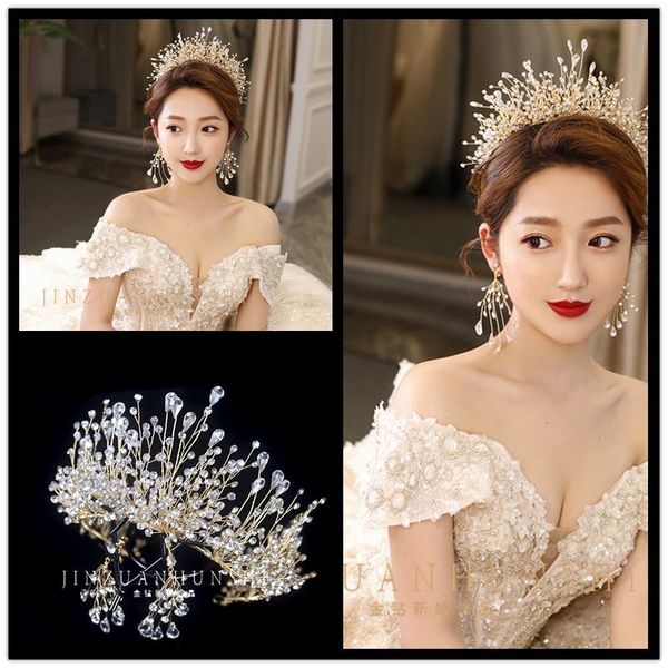 

bridal headdress dress atmospheric forest super fairy hair decoration wedding jewelry 2020 new crown, Silver