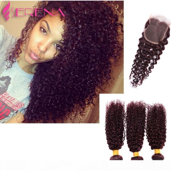

red bundles with closure burgundy brazilian hair curly 3 bundles 99j brazilian virgin hair afro weave human hair closure curly, Black;brown