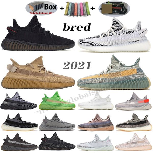 

kanye west bred earth oreo men women running shoes black static reflective cream white beluga 2.0 blue tint zebra v2 sports sneakers