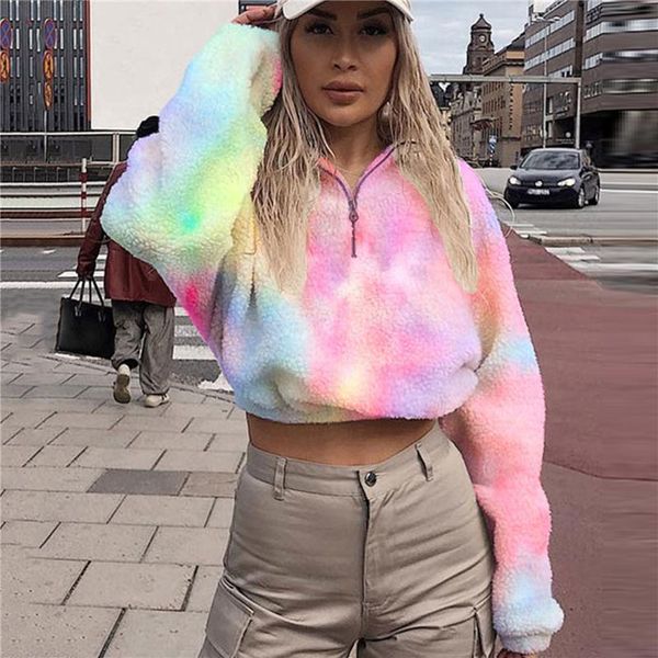 

women's fur & faux fashions gradient tie dye print korean long coat warm winter womens plus size coats pink, Black