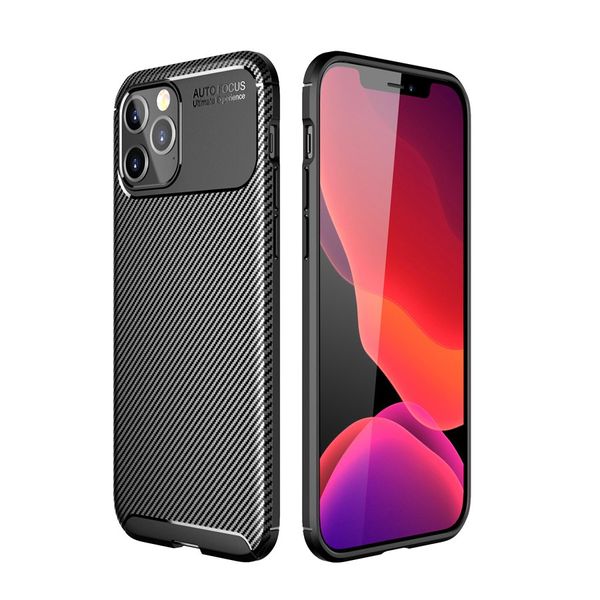 Carbon-Faser-Muster-Tropfen-Schutz Schlag beständig TPU dünner und Anti-Scratch Soft Case für iPhone 12 Pro Max, iPhone 12 Mini / 12 Pro 6.1