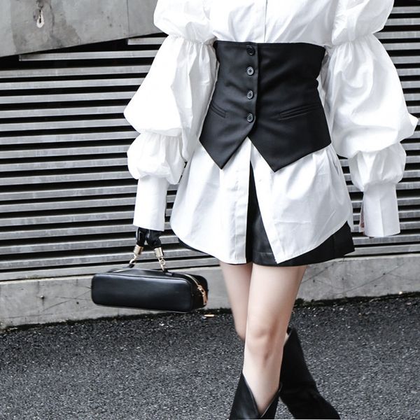 

zhongchuang is becoming more and more popular in spring and summer 2020 with adjustable waist closing half suit vest vest cut suit waistcoat, White;black