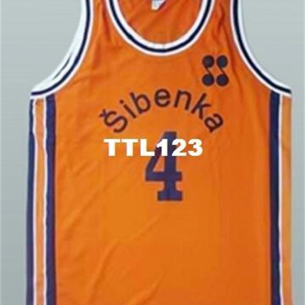 

vintage men #4 drazen petrovic retro european college jersey color size s-4xl or custom any name or number jersey, Black