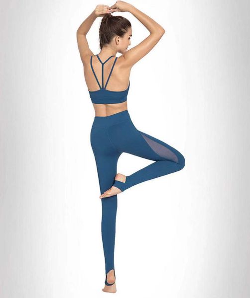 

lu yoga suit women's fitness training clothes new leisure sports bra high waist hip lifting peach pants2