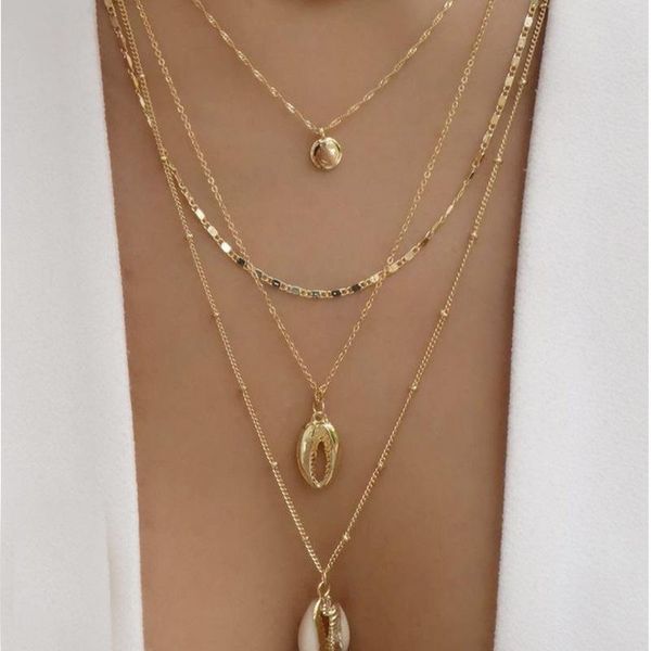 

4шт / set сладкие женщины ожерелья круглого корпуса подвеска шариков ключицы цепи ожерелье золота установить шарм свадьба ювелирные подарки, Silver