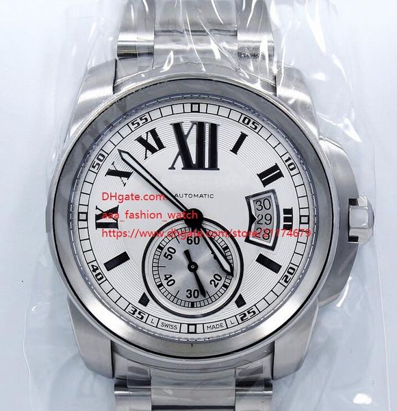 Поставщик фабрики Высочайшее качество Калибр Автоматические часы Белый циферблат Ref W7100015 Циферблат большие мужские часы наручные часы Без хронографа