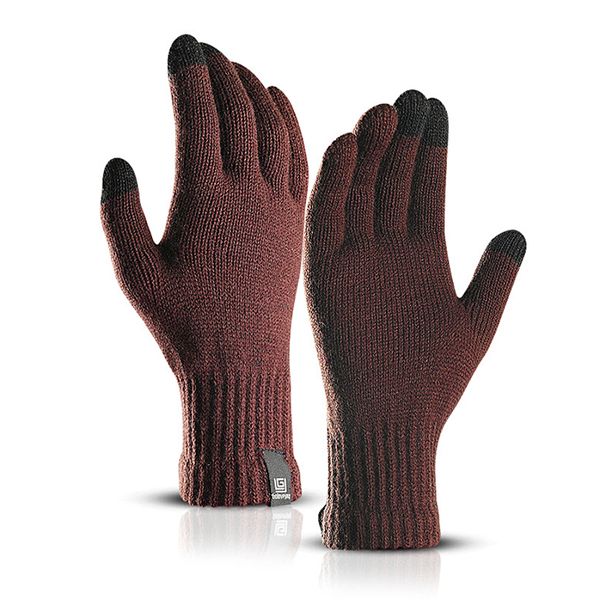 

brand new delicate knit men women winter touch screen simple solid color warm wool gloves velvet mittens glove, Blue;gray