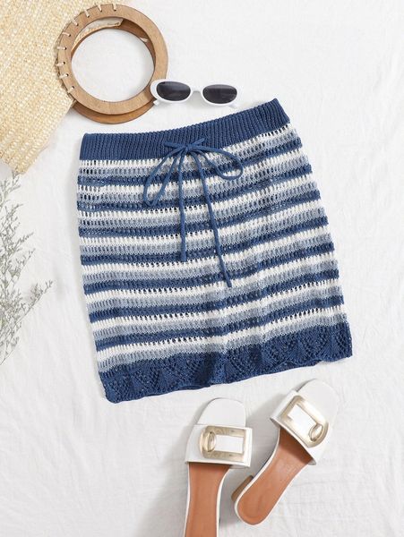 

striped cover up i1iw#, White;black