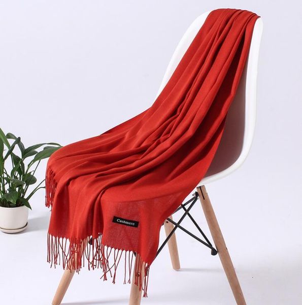 

autumn and winter pure color cashmere like scarf female fashion bastard monochrome warm shawl ing, Blue;gray