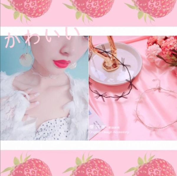 

princess sweet lolita necklace japanese girl heart bow knot temperament necklace organza sweet fashion women yyj0221, Golden;silver