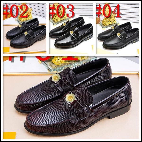 

men dress shoes luxury italian style pointed toe formal wedding party casual lace-up business genuine leather man shoes, Black