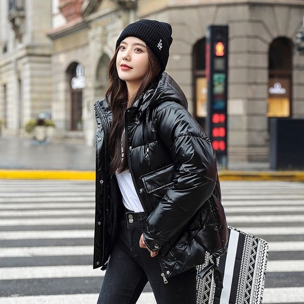 

new winter parkas hooded coat women fashion jackets winter warm woman clothing casual jacket 201103, Black