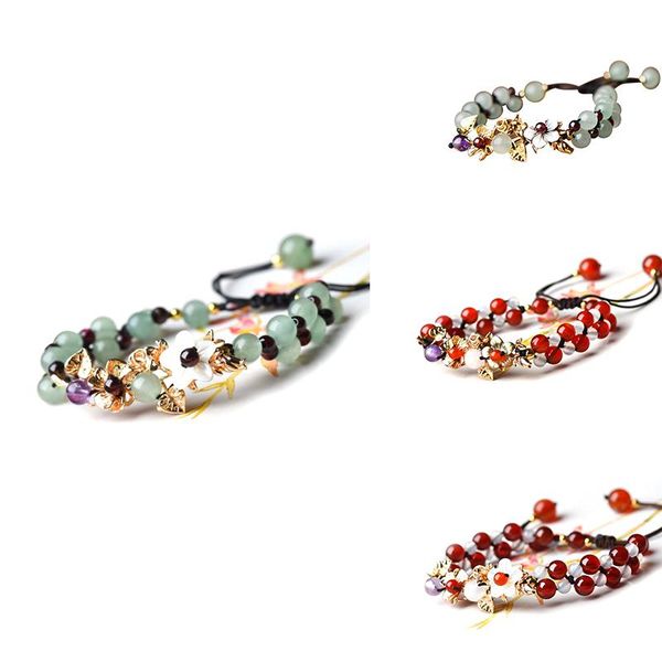 

fashion retro handmade jewelry ethnic stone beads bracelet for women, Golden;silver