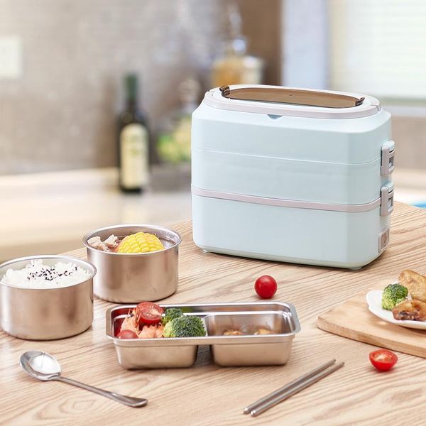 

220v 2 layers electric meals heating box mini portable electric rice cooker steaming cooking machine for office school1