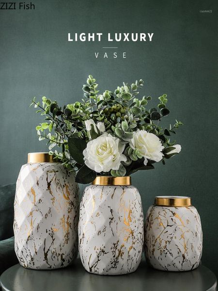 

vases european gilded ceramic vase marble pattern counterliving room furnishings flower arrangement fresh flowers hydroponic vase1