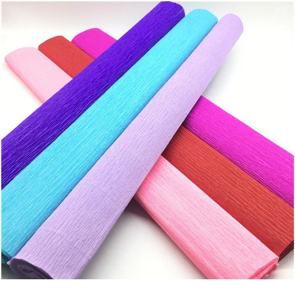 

250*50cm colored crepe paper roll origami crinkled crepe paper craft diy flowers decoration gift wrapping pap jlltop