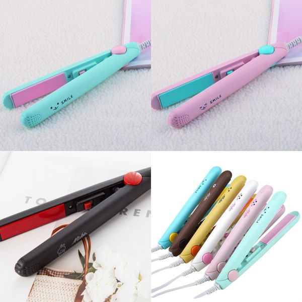 

mini hair curler cartoon easy hair styling tools travel hair straightening ceramic wave magic curling irons portable cute flat 105 k2