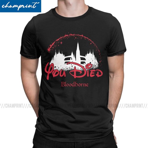 

bloodborne you died men's dark souls game humor short sleeve round collar printed sport hooded sweatshirt hoodie men t shirt