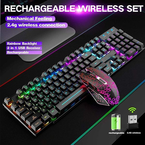 

keyboard mouse combos for pc ps4 one 1set durable 2.4ghz wireless gaming and set rgb backlit luminous keypad 2400dpi mice pohiks1