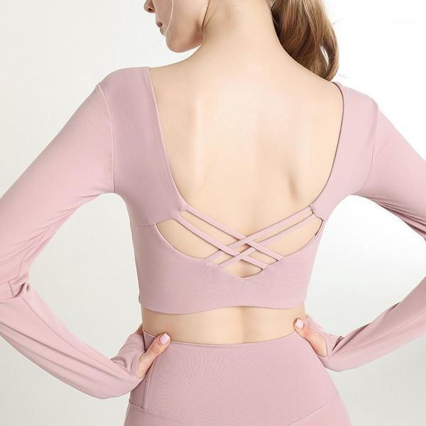 

yoga outfits sports t-shirt women's mesh panel versatile breathable running fitness long sleeve shirt women for, White;red