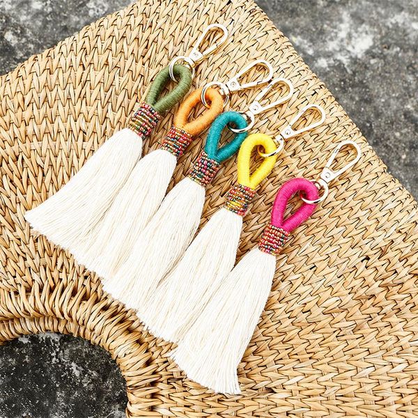 

новая мода кисточкой key chain bohemian макраме ручной брелок для женщин ткать сумка шарм key ring ювелирные подарки аксессуары, Silver