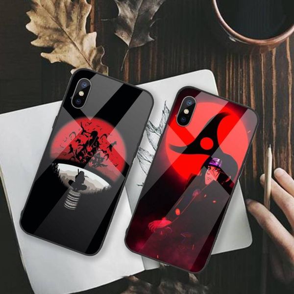 

naruto cartoon itachi animated mobile phone case tempered glass vip 6 vip 6 6s 7 8 plus x xs x xr 11 12 mini pro max
