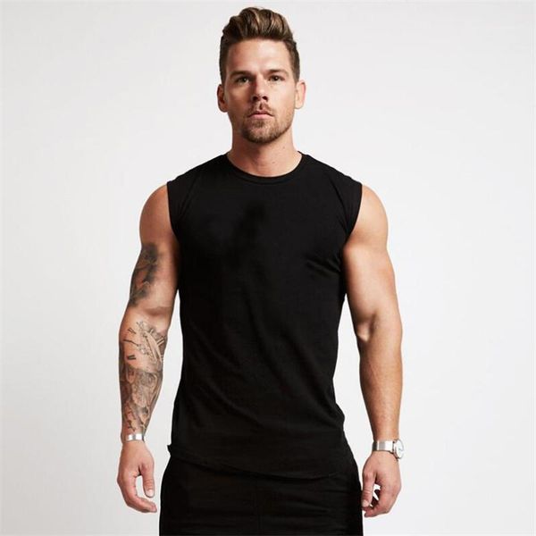 

2018 gyms workout sleeveless shirt tank men bodybuilding clothing fitness mens sportwear vests muscle men tank 1, White;black