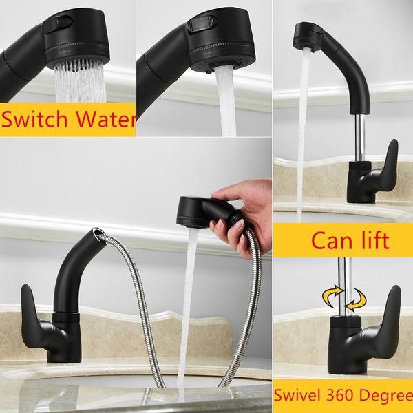 

pull out bathroom tap mixer matte black bathroom faucet sink chrome swivel 360 degree washroom faucet brass torneira banheiro