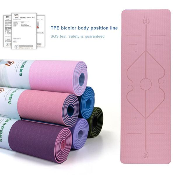

yoga mats tpe double layer body line mat men's environmental protection fitness