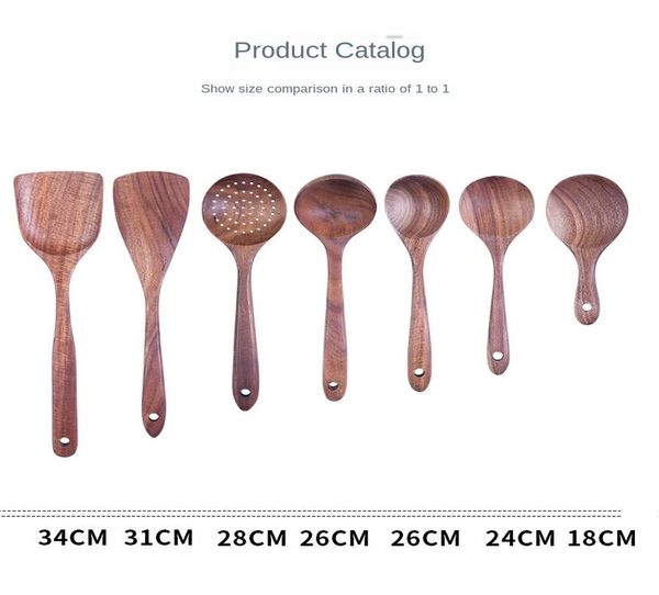 

тайский тик 7 шт лак free solid wood шпатель rice ложка set творческая кухня деревянная ложка кухня гаджеты приготовления инструменты bbybmg