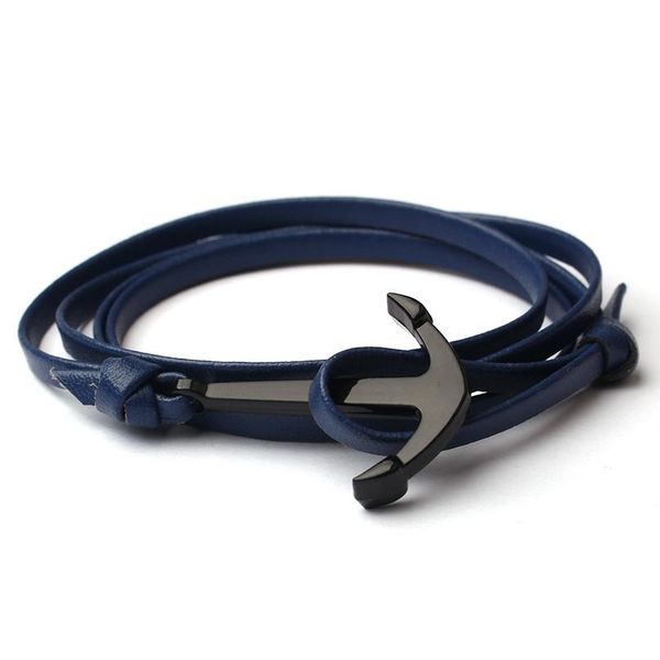 

eif dock trendy woven multilayer black anchor bracelets men hope anchor bracelet pulsera navy hand leather bracelets qylaeg