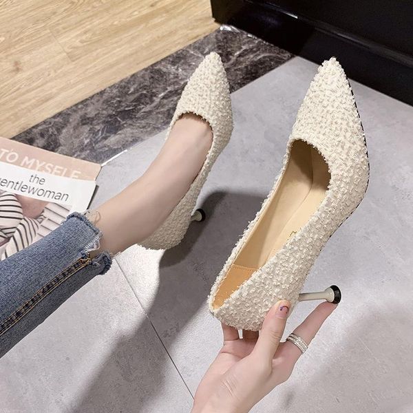 

women cute black light weight stiletto heels for office lady casual beige comfort summer high heel pumps szpilki damskie e6105