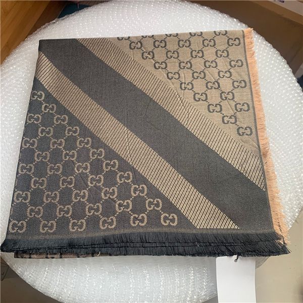 

brand scarf high-end cotton cashmere scarf classic jacquard shawls luxury fashion shawls for men and women 140*140cm, Blue;gray
