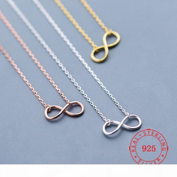 

925 sterling silver endless forever love symbo infinity sign necklace rose gold plated jewelry valentines gift