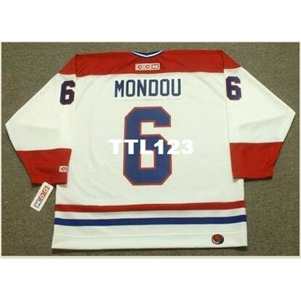 

men #6 pierre mondou montreal canadiens 1978 ccm hockey jersey or custom any name or number retro jersey, Black
