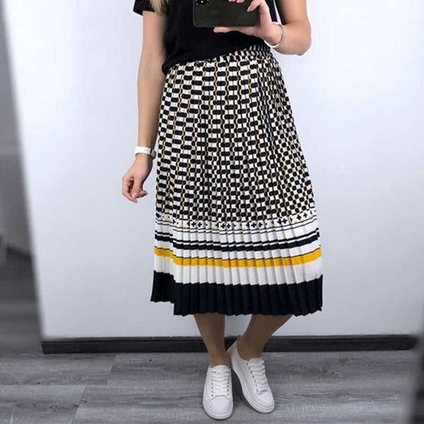 

2021 spring summer pleated skirt high waist skirts elegant ladies bottoms streetwear female skirts hot, Black